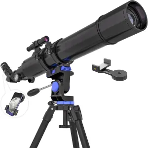 Telescope, Compatible with Camera、Webcam and Phone (Silver-Black) with Phone Adapter,Travel Carry Bag
