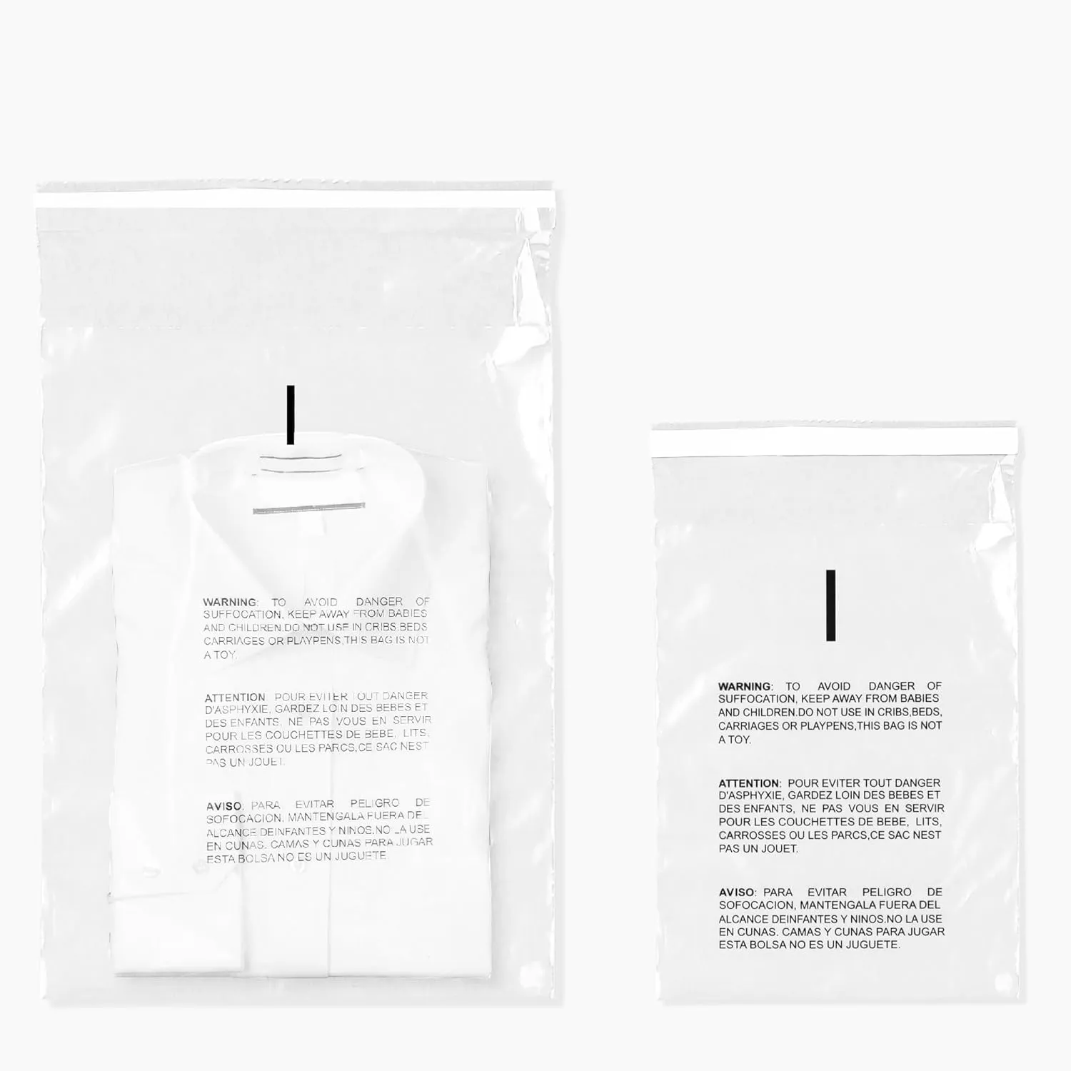 The Boxery 9x12'' Self Seal Clear 1.5Mil Poly Bags with Suffocation Warning for Packaging, Clothing & FBA -Permanent Adhesive - 2,000 Count