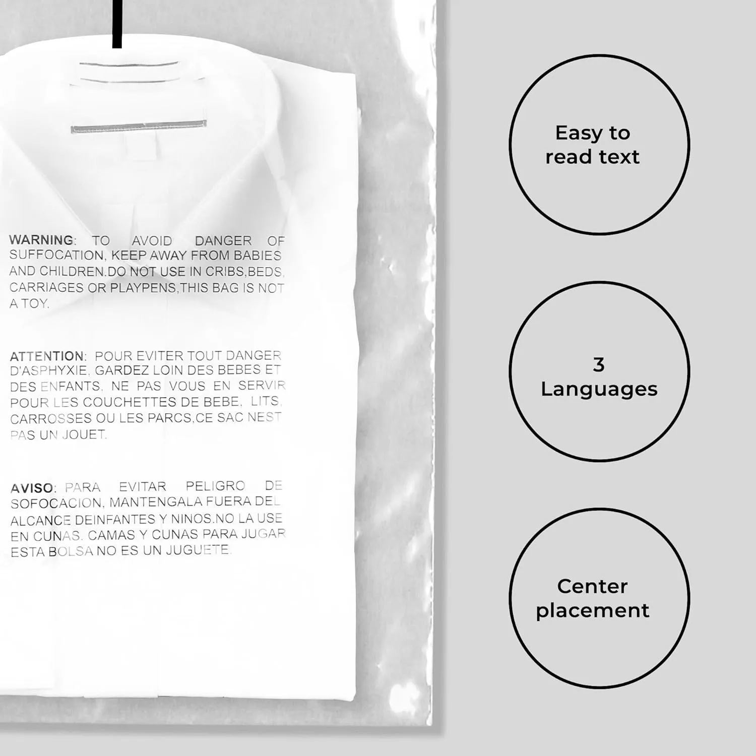 The Boxery 9x12'' Self Seal Clear 1.5Mil Poly Bags with Suffocation Warning for Packaging, Clothing & FBA -Permanent Adhesive - 2,000 Count