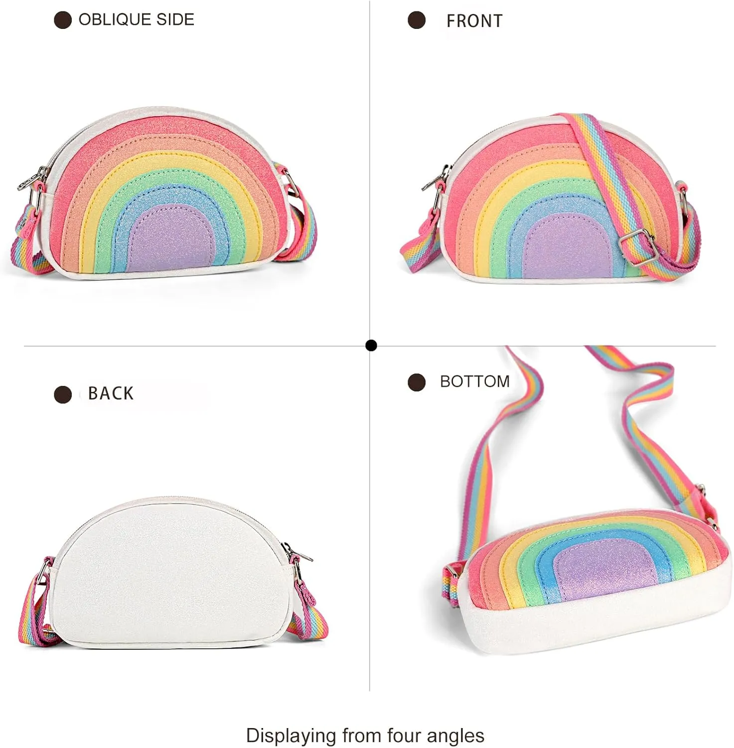Toddler Purse for Kids Gift Little Girls Purse Cute Rainbow Crossbody Bag