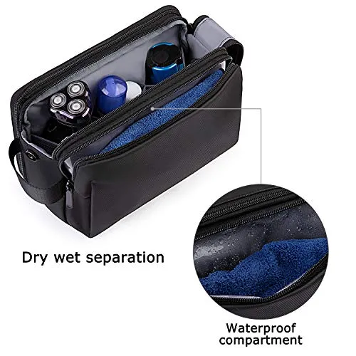 Toiletry Bag for Men, BAGSMART Travel Toiletry Organizer Dopp Kit