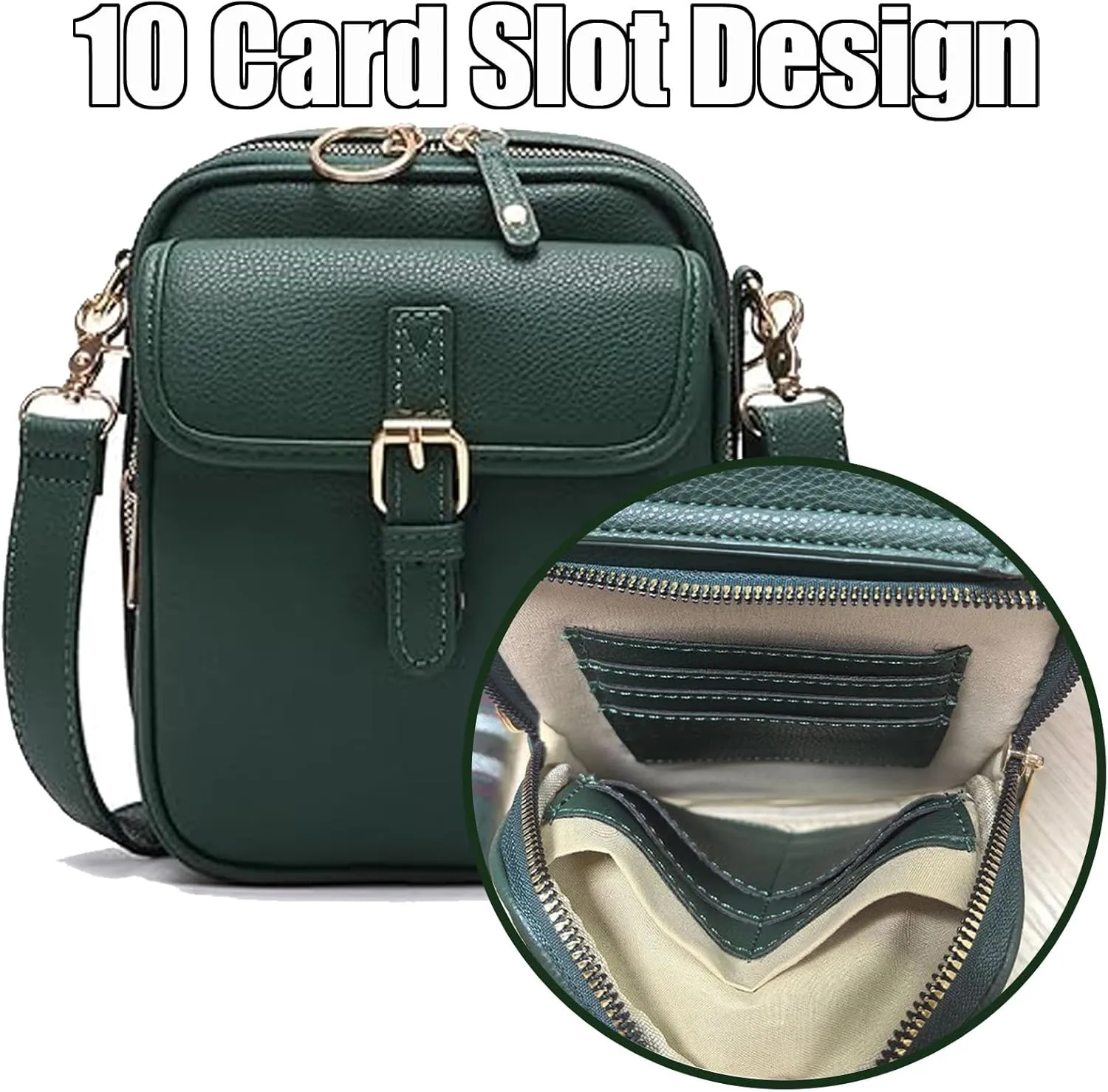 Tojoyride Crossbody Bag, Tojoyride Urvashi Anti Theft Crossbody Leather Purse Bag with Built in Wallet for Women