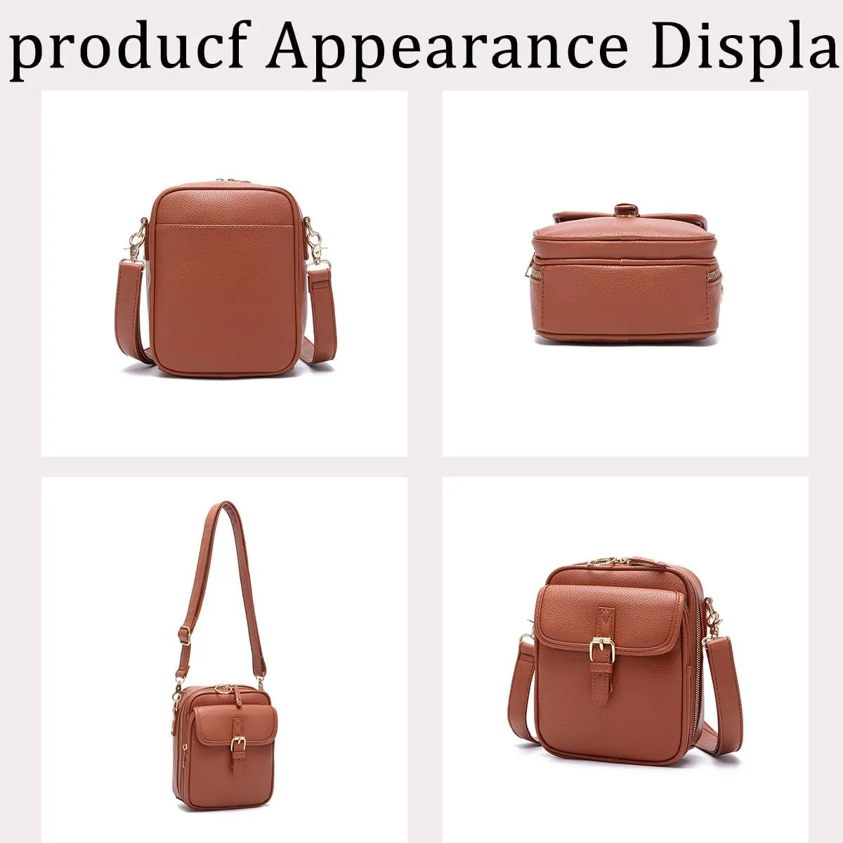Tojoyride Crossbody Bag Urvashi Crossbody Bag Upgrade Vintage Double Layer Bags Shoulder Pu Purse With Card Slots