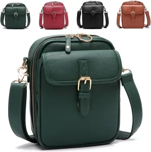 Tojoyride Crossbody Bag Urvashi Crossbody Bag Upgrade Vintage Double Layer Bags Shoulder Pu Purse With Card Slots