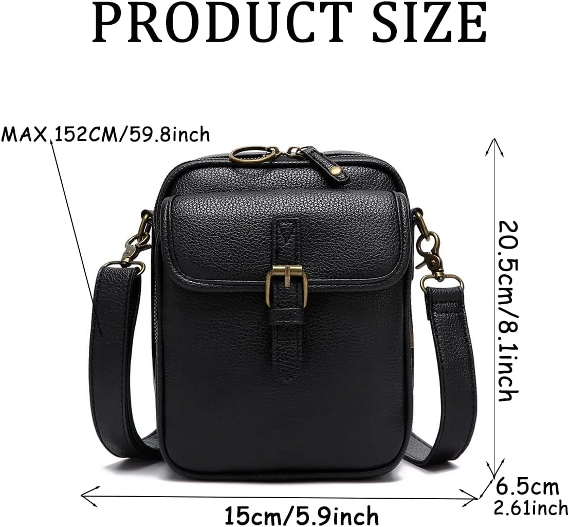 Tojoyride Crossbody Bag Urvashi Crossbody Bag Upgrade Vintage Double Layer Bags Shoulder Pu Purse With Card Slots
