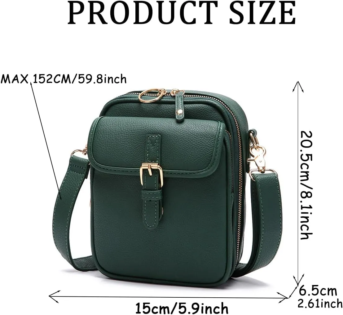 Tojoyride Crossbody Bag Urvashi Crossbody Bag Upgrade Vintage Double Layer Bags Shoulder Pu Purse With Card Slots