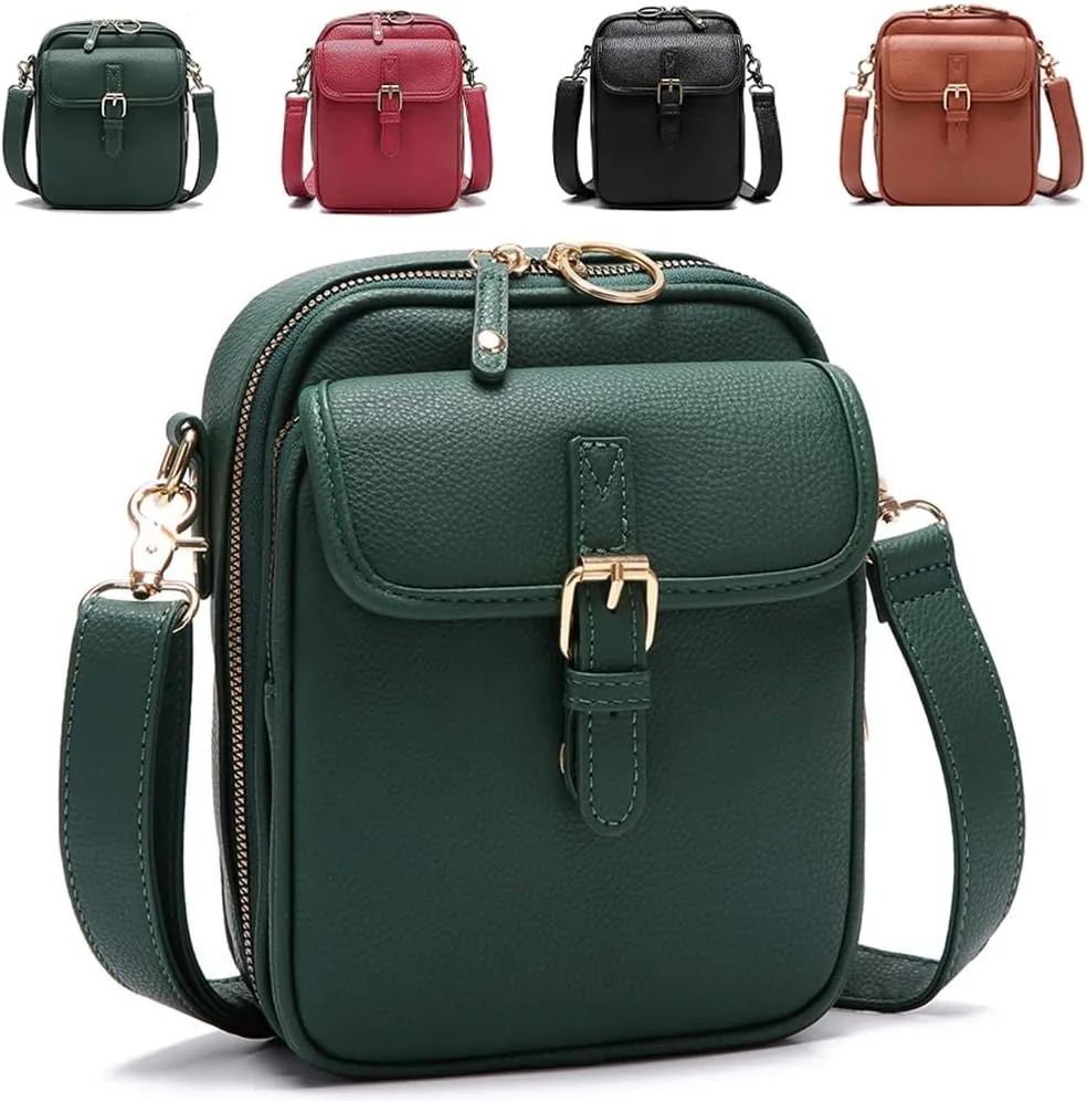 Tojoyride Crossbody Bag Urvashi Crossbody Bag Upgrade Vintage Double Layer Bags Shoulder Pu Purse With Card Slots