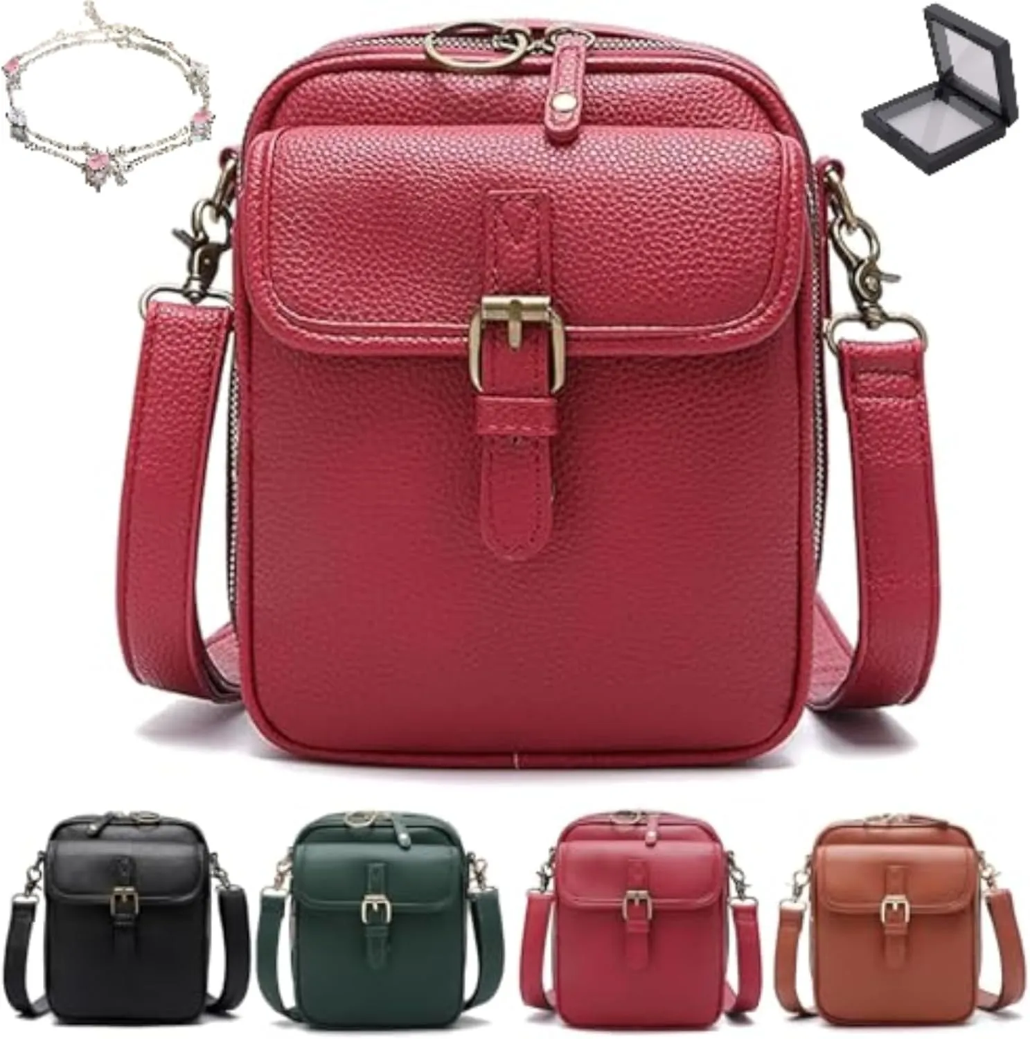 Tojoyride Crossbody Bag, Urvashi Crossbody Bag, Vintage Anti Theft Purse With 10 Card Slot, Shoulder Bags Built In Wallet