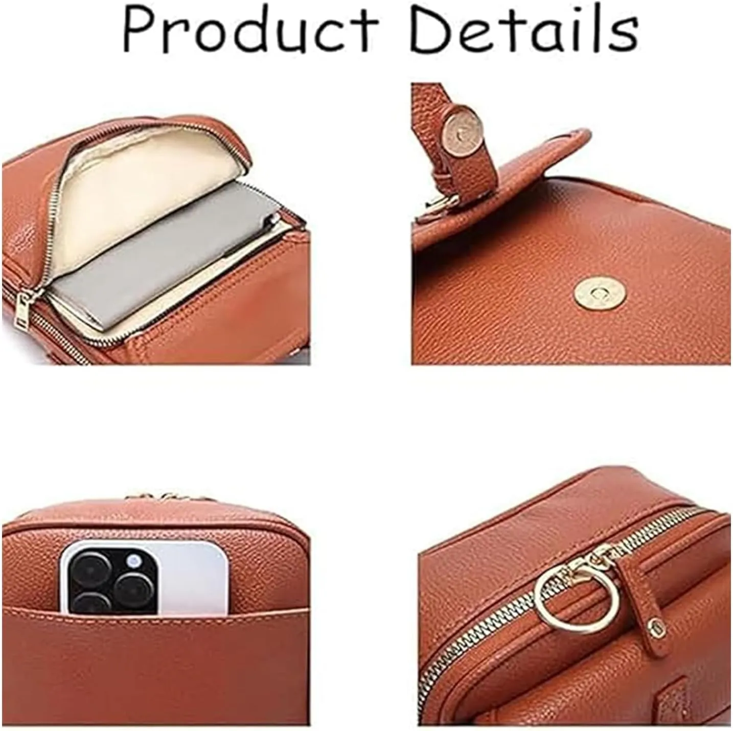 Tojoyride Crossbody Bag, Vintage Anti-Theft Wallet, Adjustable Strap Can Be Used as Crossbody or Shoulder
