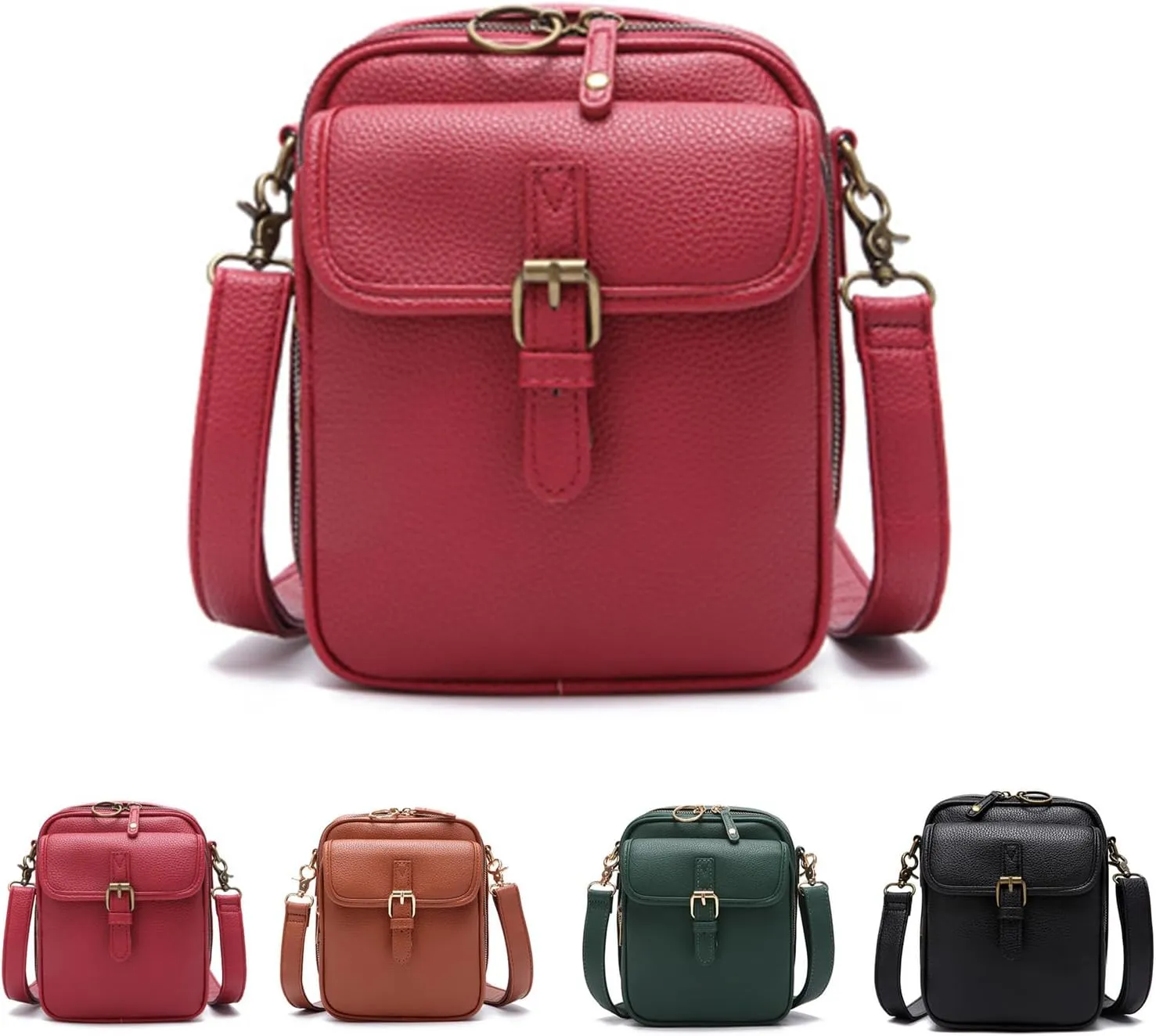 Tojoyride Crossbody Bag, Vintage Anti-Theft Wallet, Adjustable Strap Can Be Used as Crossbody or Shoulder