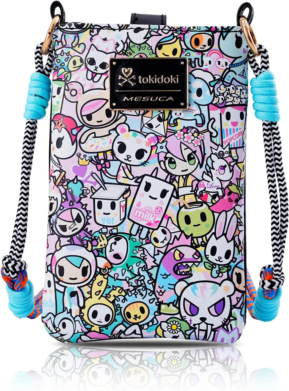 Tokidoki Official Licensed Leather Crossbody Bag with Adjustable Strap Phone Bag Shoulder Bag Coin Purses for Women