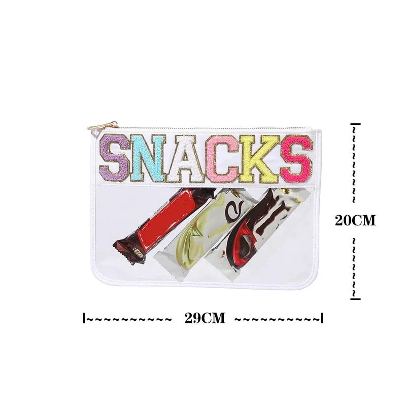 Transparent PVC waterproof travel cosmetic bag with embroidery