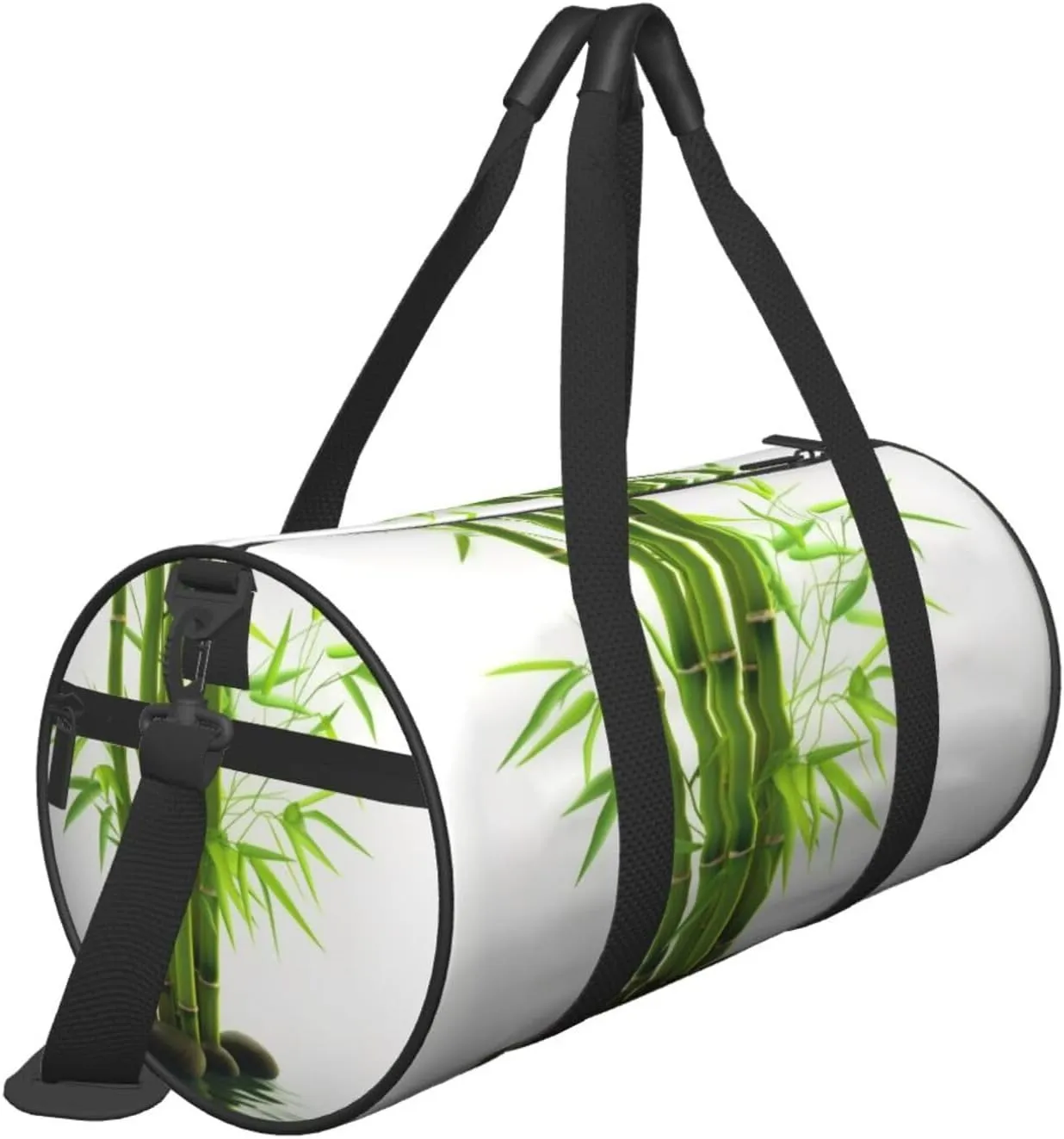 Travel Bag For Women,Green Bamboo Lotus Print Personal Item Duffle Bags,Weekend Travel Duffel Tote Bag,Travel Sport Gym Bag For Men,Airplane Travel Essentials For Flying