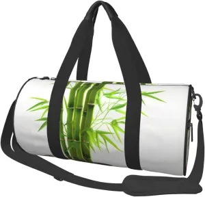 Travel Bag For Women,Green Bamboo Lotus Print Personal Item Duffle Bags,Weekend Travel Duffel Tote Bag,Travel Sport Gym Bag For Men,Airplane Travel Essentials For Flying