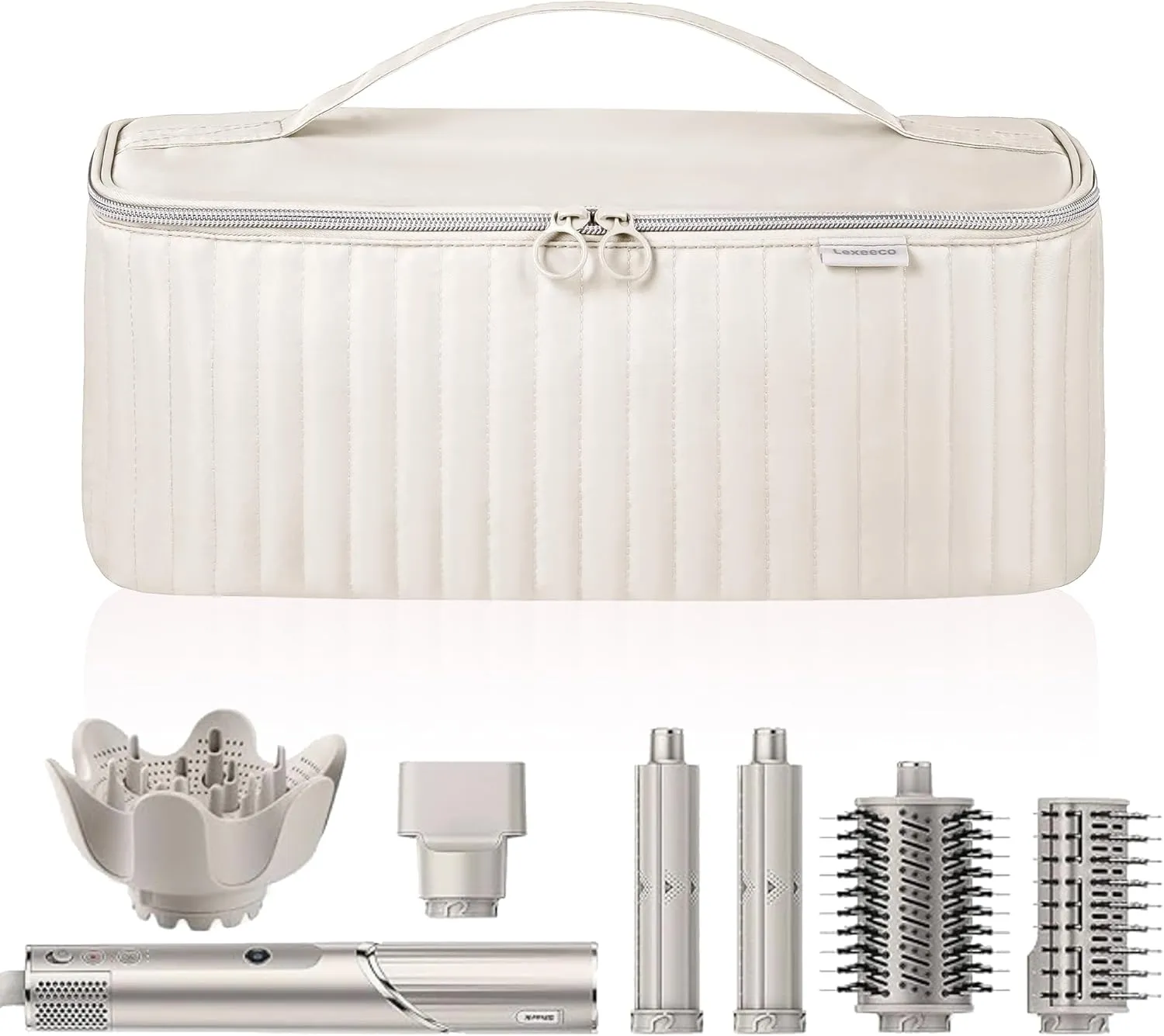 Travel Carrying Case for Hair Dryer Shark Flexstyle Dyson Airwrap Brush Hair Accessories Tools Storage Bag for Revlon Hairdryer Styler Organizer (Beige)