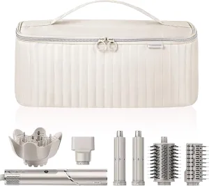Travel Carrying Case for Hair Dryer Shark Flexstyle Dyson Airwrap Brush Hair Accessories Tools Storage Bag for Revlon Hairdryer Styler Organizer (Beige)