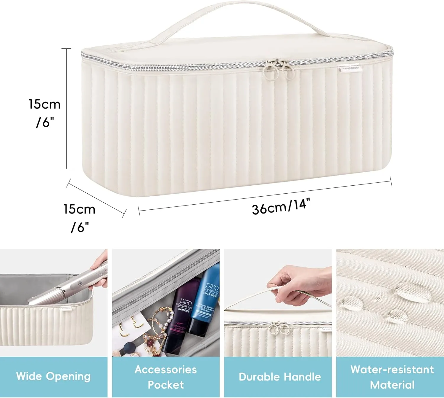 Travel Carrying Case for Hair Dryer Shark Flexstyle Dyson Airwrap Brush Hair Accessories Tools Storage Bag for Revlon Hairdryer Styler Organizer (Beige)