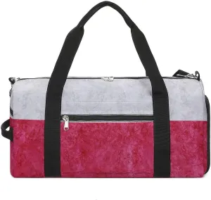Travel Duffel Bag with Poland Flag Textured Shoe Compartment Waterproof Sports Gym