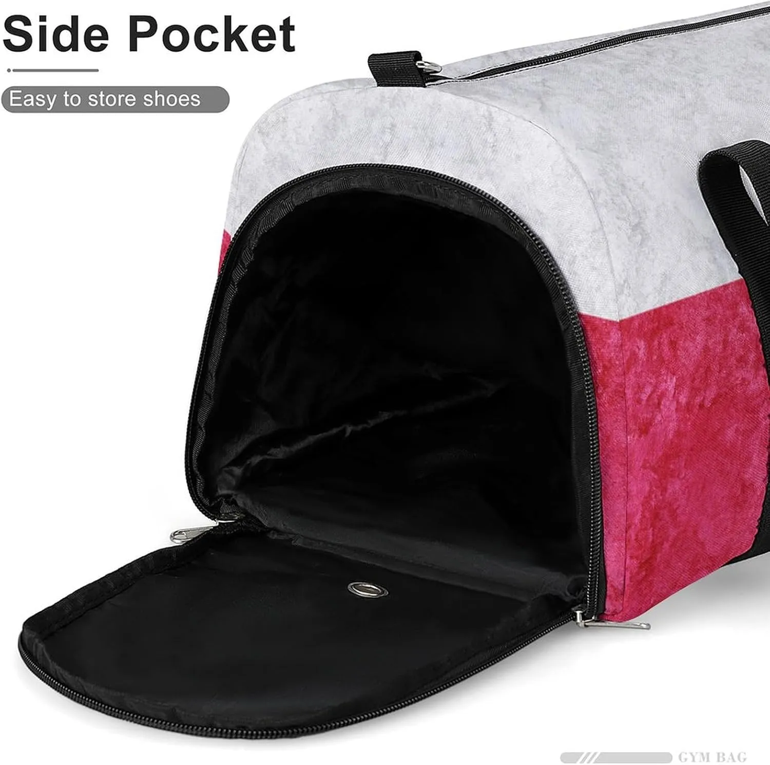 Travel Duffel Bag with Poland Flag Textured Shoe Compartment Waterproof Sports Gym