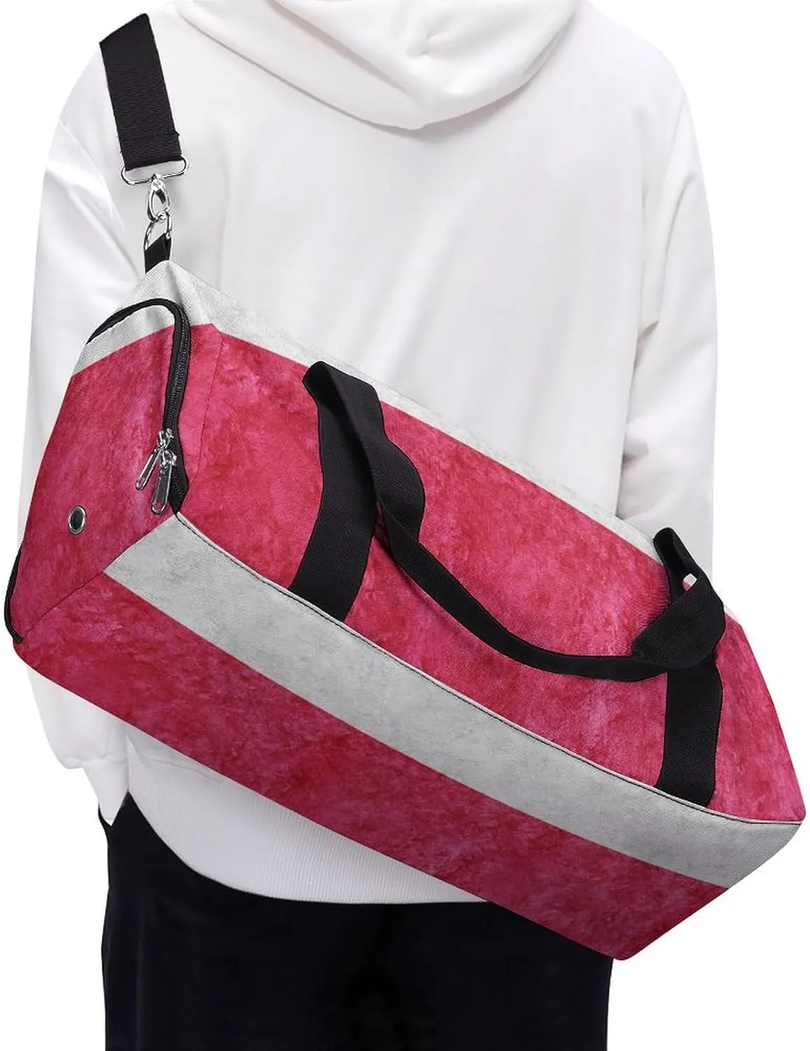 Travel Duffel Bag with Poland Flag Textured Shoe Compartment Waterproof Sports Gym