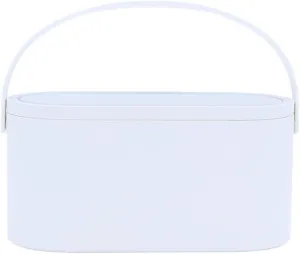 Travel Makeup Box with LED Lighted Mirror, Multi-purpose Cosmetics Box Carrying Case Women's Dat Gift, White, Travel Size (Instruction included)
