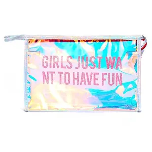 Travel Toiletry Bag, Clear PVC Cosmetic Makeup Case Beach Bag Tote, Portable Luggage Handbag Organizer with Waterproof Cellphone Case - L14 x H10 x W5