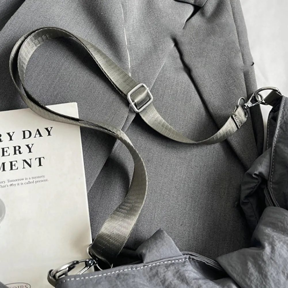 Trendy Bow-tie Shoulder Bag for Women Fashionable Purse Adjustable Hobo Crossbody Bag Nylon Adjustable Shopping Handbag