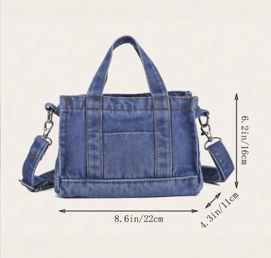 Trendy Mini Denim Crossbody Shoulder Mushroom Bag