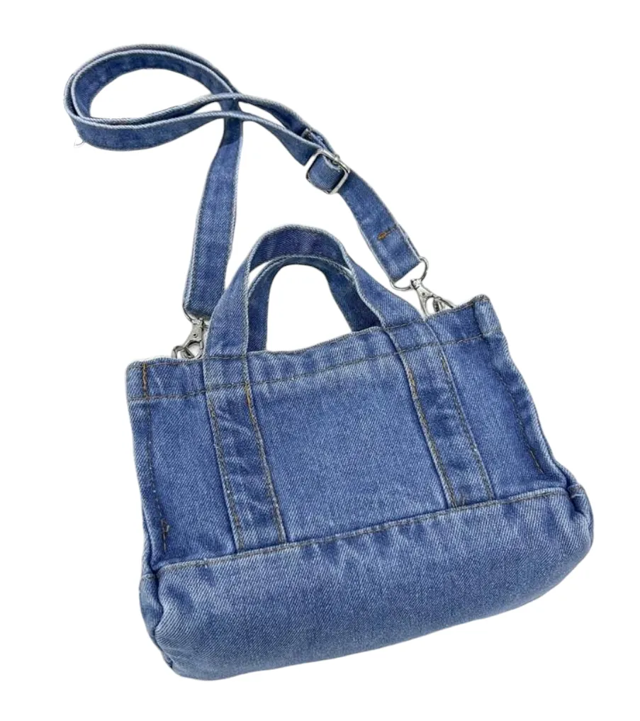 Trendy Mini Denim Crossbody Shoulder Mushroom Bag