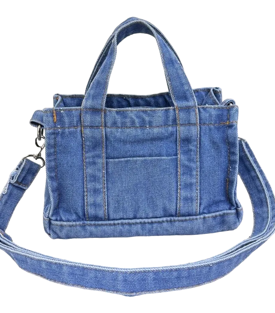 Trendy Mini Denim Crossbody Shoulder Mushroom Bag