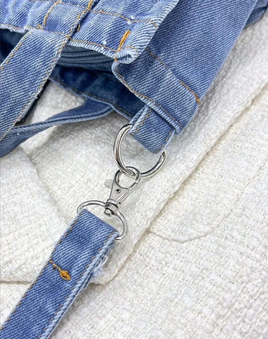 Trendy Mini Denim Crossbody Shoulder Mushroom Bag