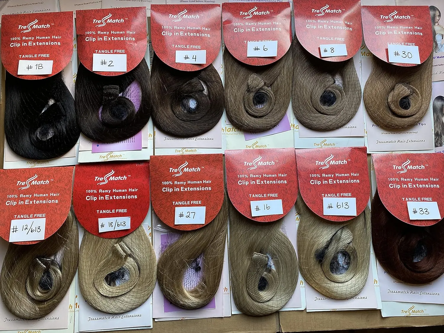 TRESSMATCH16”-18" Remy Human Hair Clip in Extensions Thick to Ends Wheat/Natural/Medium Blonde (#16) 9 Pieces Full Head Volume Set [4.4oz/122g] …