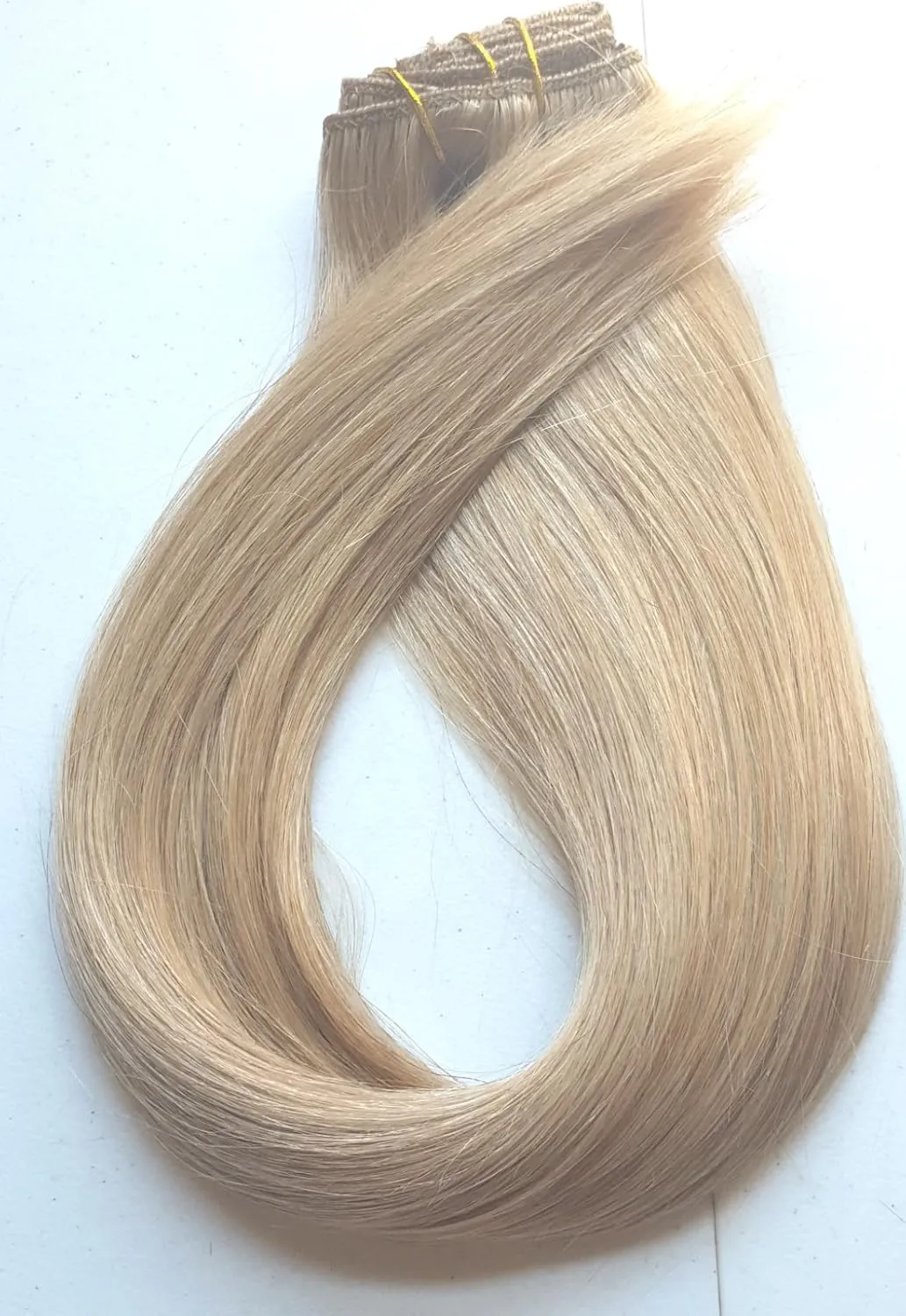 TRESSMATCH16”-18" Remy Human Hair Clip in Extensions Thick to Ends Wheat/Natural/Medium Blonde (#16) 9 Pieces Full Head Volume Set [4.4oz/122g] …