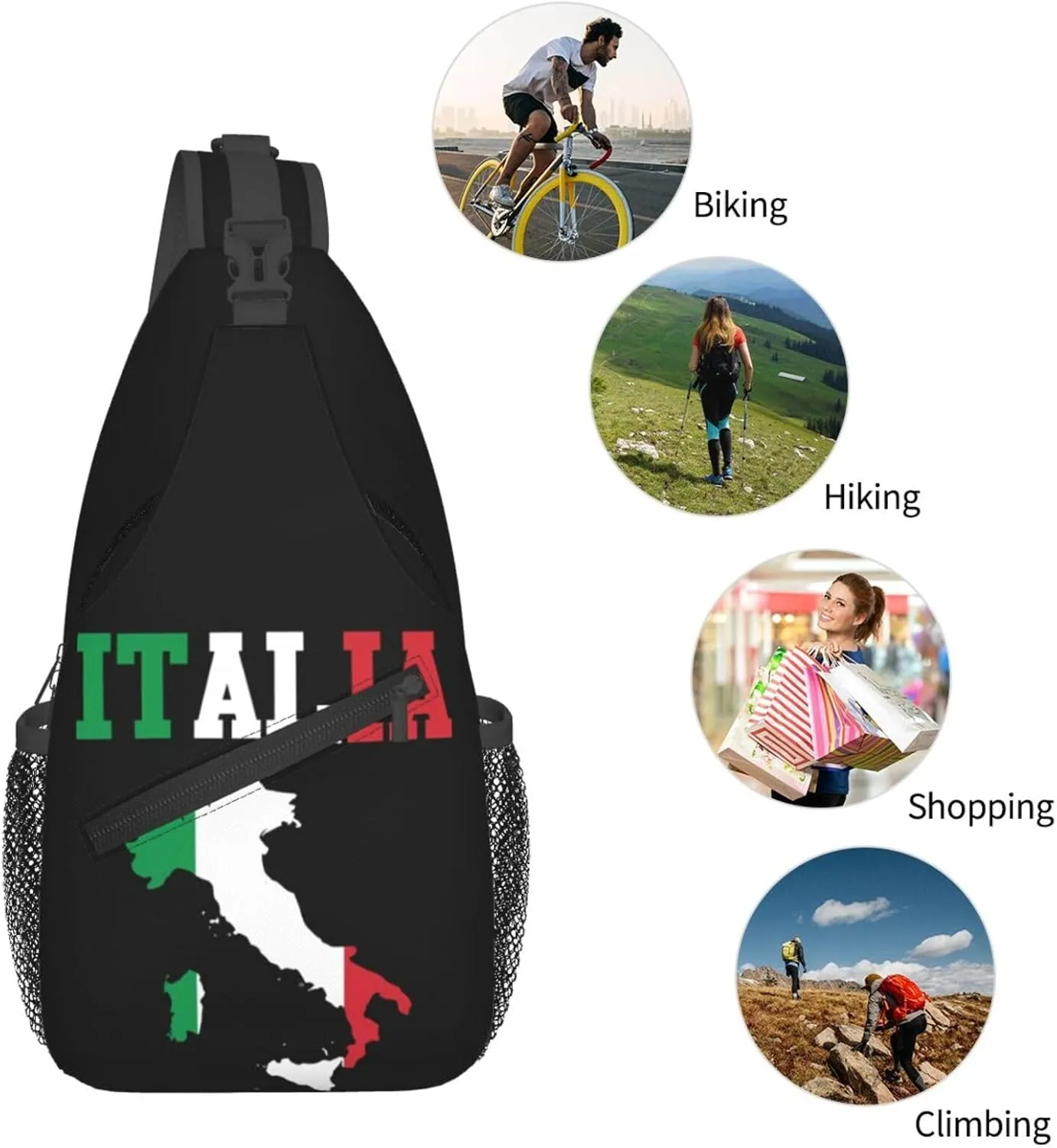 Trinidad Strong Vintage Graffiti Flag Sling Bag Adjustable Chest Bags Casual Crossbody Bag Travel Shoulder Backpack
