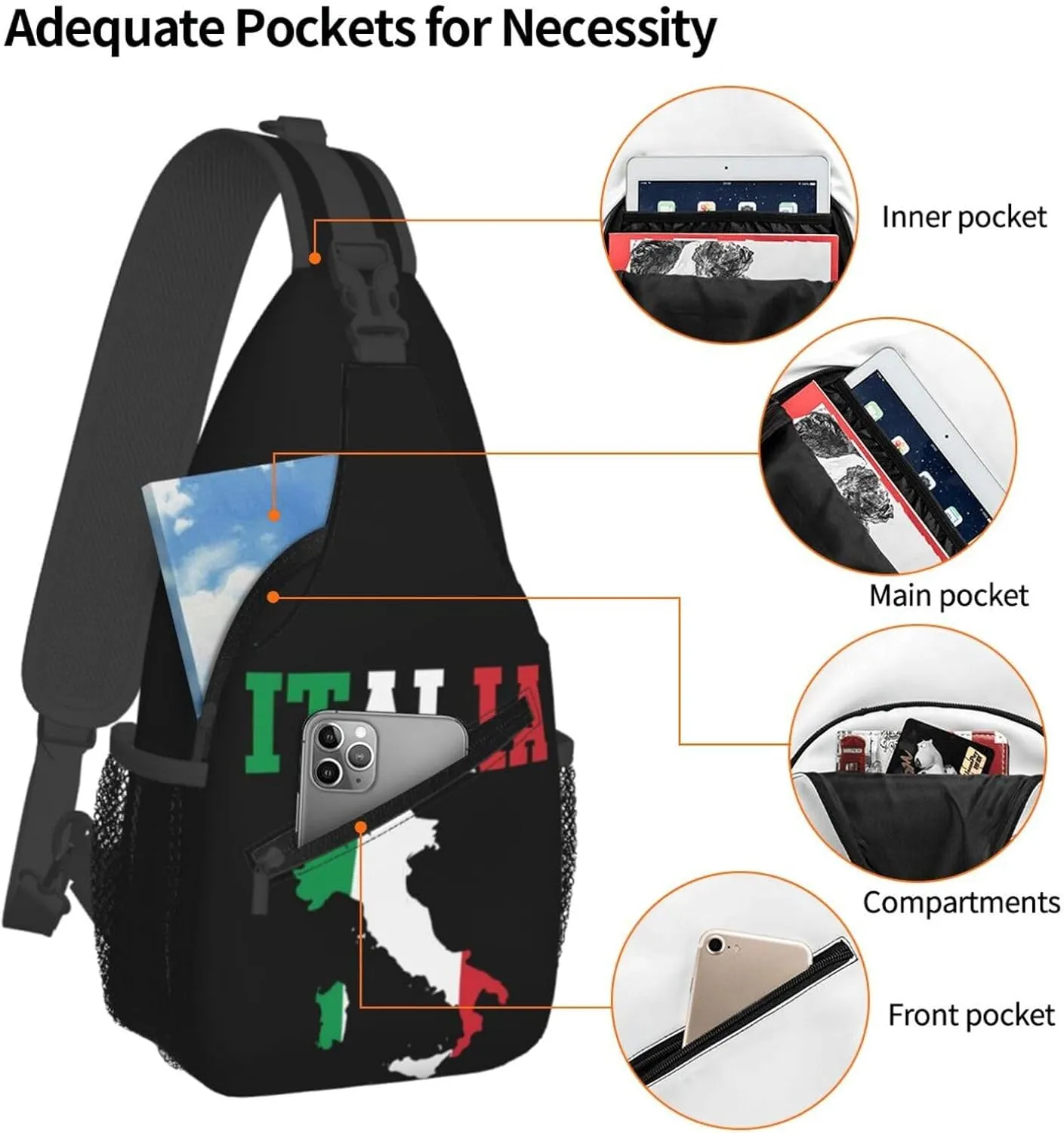 Trinidad Strong Vintage Graffiti Flag Sling Bag Adjustable Chest Bags Casual Crossbody Bag Travel Shoulder Backpack