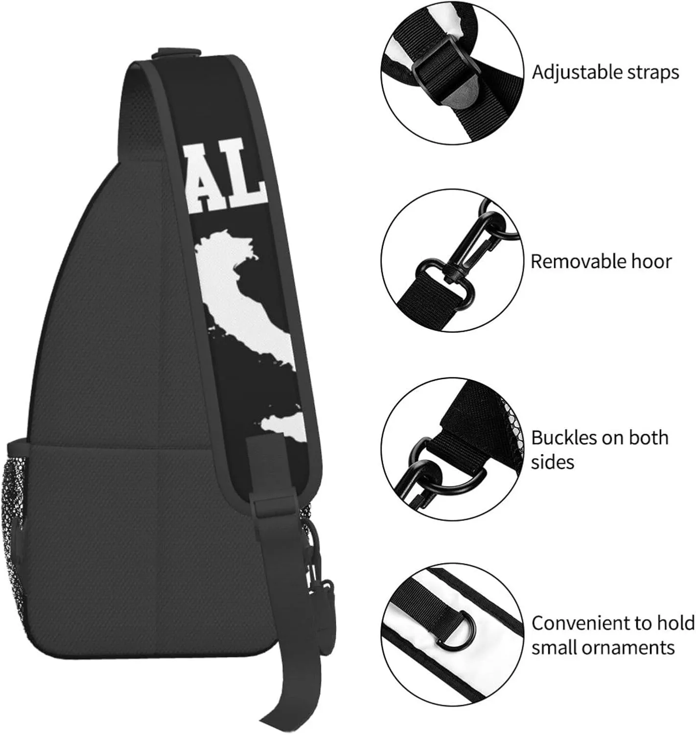 Trinidad Strong Vintage Graffiti Flag Sling Bag Adjustable Chest Bags Casual Crossbody Bag Travel Shoulder Backpack