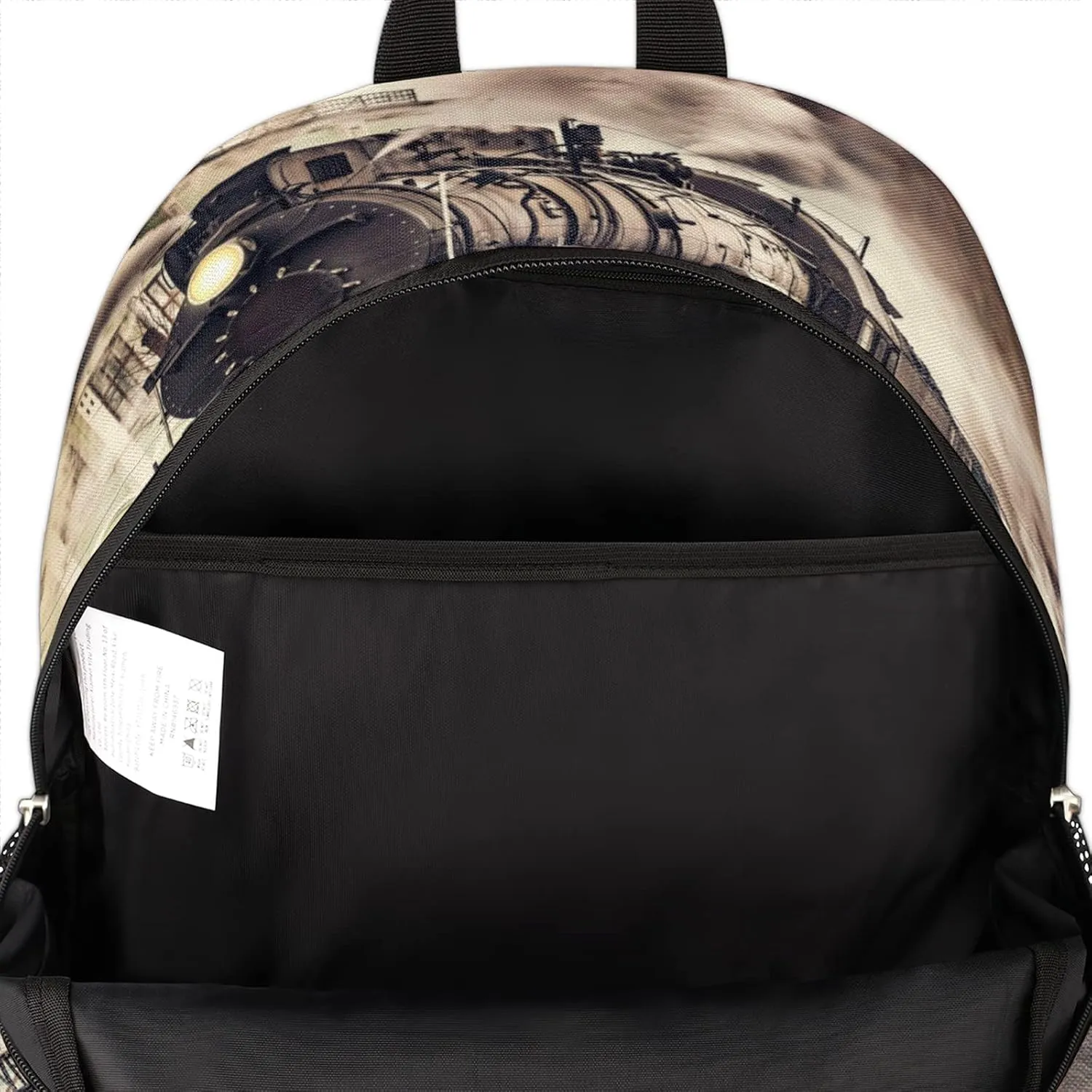 TropicalLife Vintage Steam Train Bookbag 18 Inch School Backpack Teens Girls Boys Schoolbag Shoulder Computer Hiking Gym Travel Casual Travel Daypack