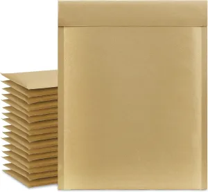 UCGOU Natural Kraft Bubble Mailers 8.5x12 Inch 25 Pack Brown Padded Envelopes #2 Mailing Packages Self Sealing Tear Resistant Boutique Bulk Shipping Bags for Jewelry Makeup Supplies