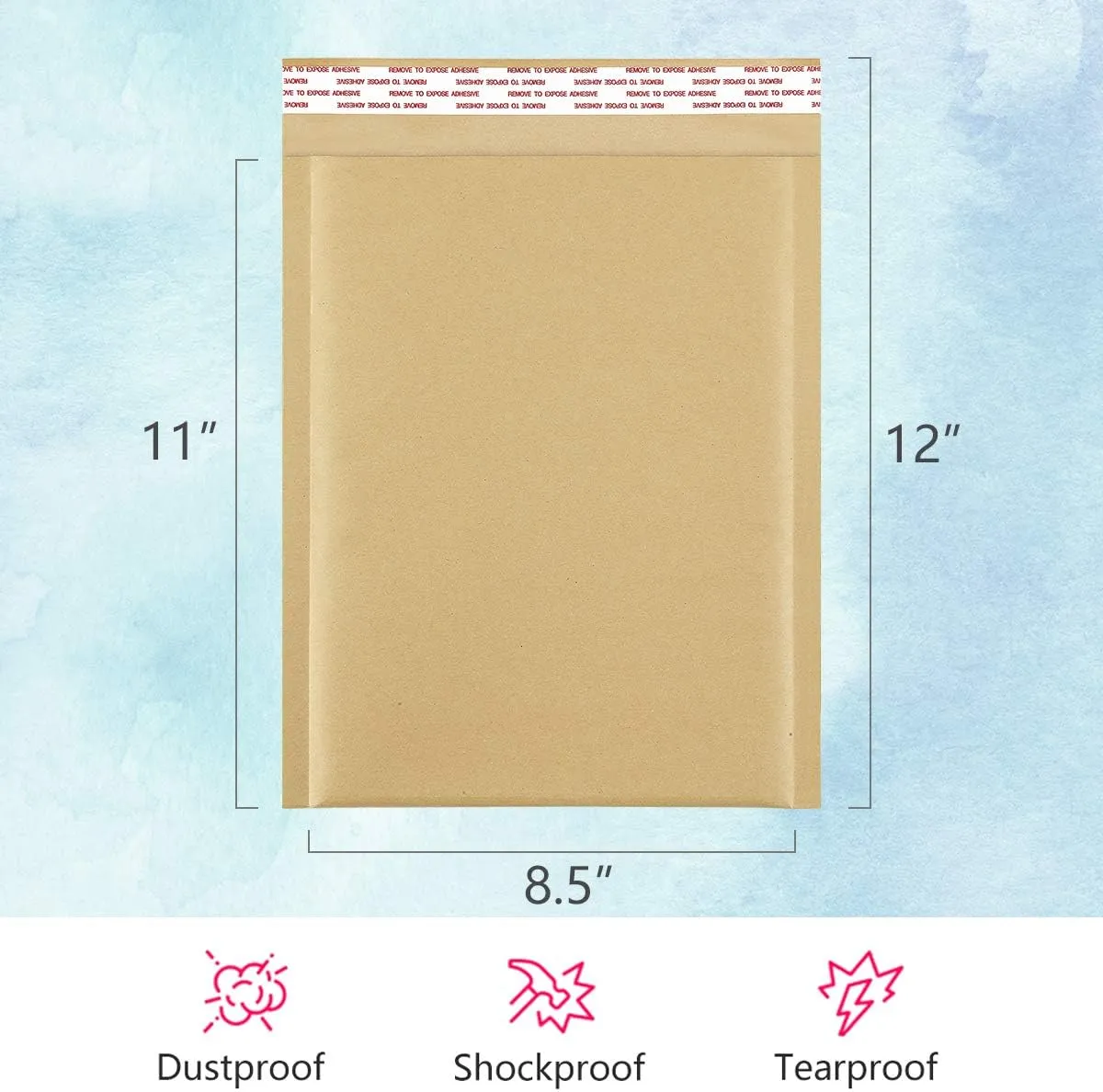 UCGOU Natural Kraft Bubble Mailers 8.5x12 Inch 25 Pack Brown Padded Envelopes #2 Mailing Packages Self Sealing Tear Resistant Boutique Bulk Shipping Bags for Jewelry Makeup Supplies