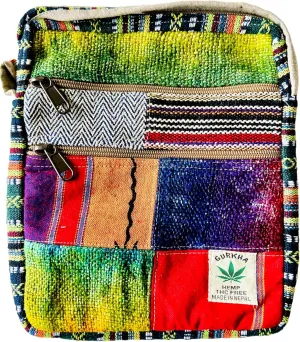 Unisex Cotton Crossbody Bag Hippie Patchwork 5 Pockets Passport Documents Shoulder Bag Eco-friendly - Handmade In Mt. Everest Country Nepal
