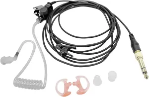 Universal IFB Earpiece 3.5mm Anchor Broadcaster in Ear Monitor On Camera On Stage Professional Earset for iPhone Android Clear-Com Comrex Telex Lecstronics w/ 1/4'' Connector - Black