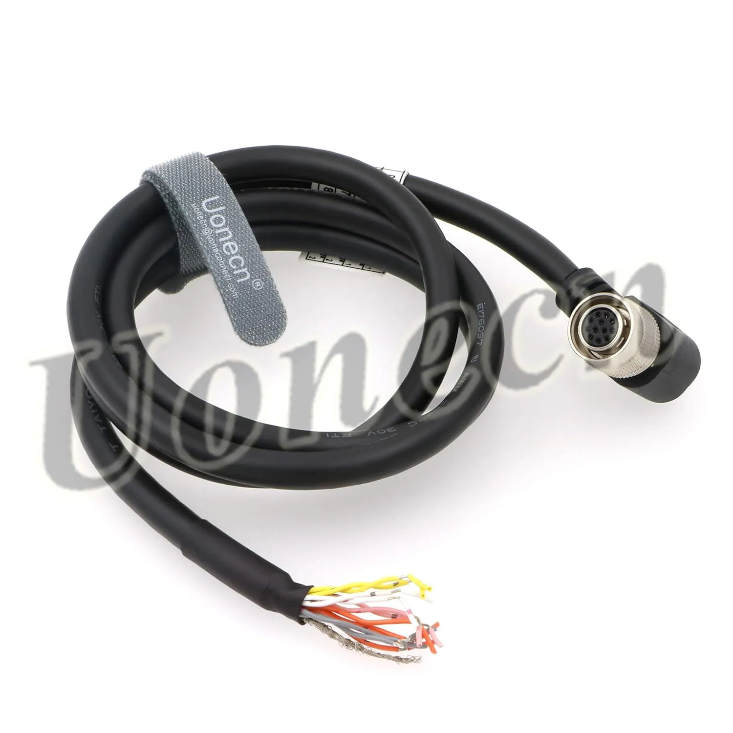 Uonecn Hirose 12 Pin Female Right Angle to Open End Power Cable for Hitachi Coaxial Cord for Sony Basler Cameras 39 inches