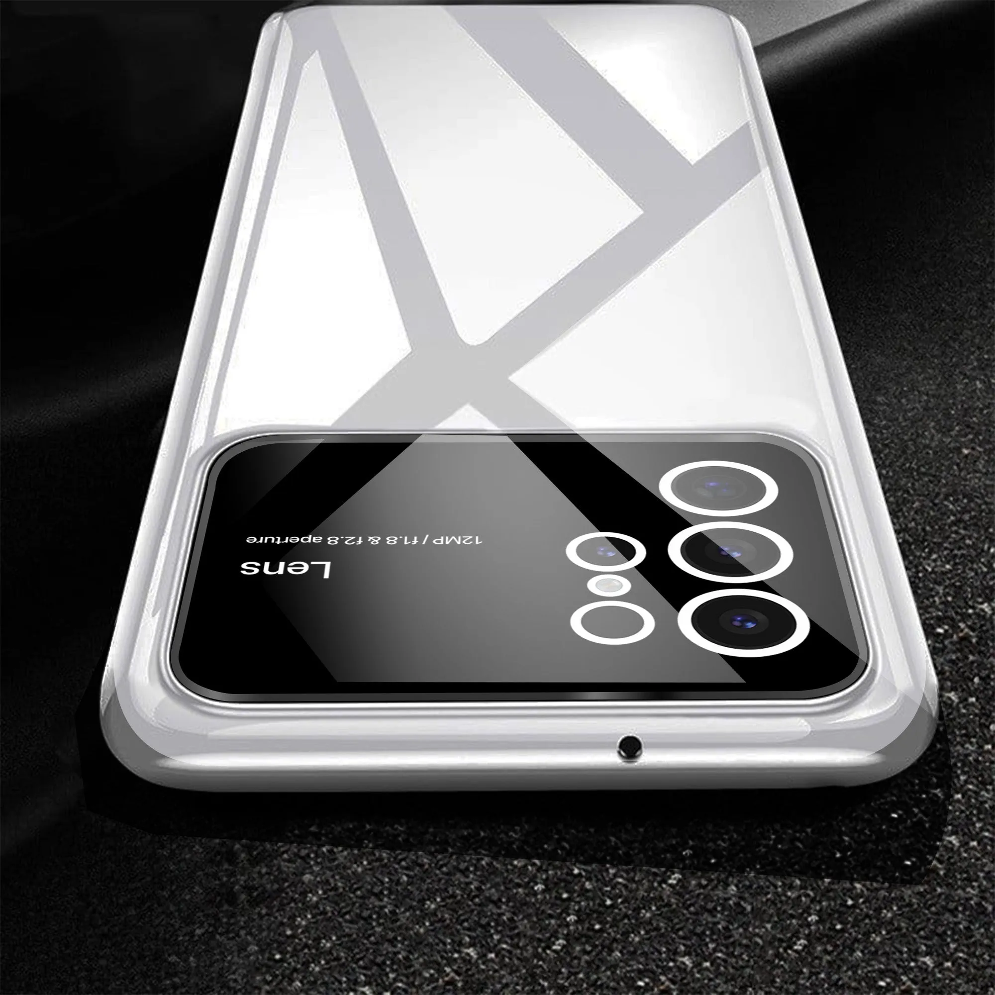 Vaku® Samsung Galaxy S23 Ultra Polarized Large Window Glass Camera Protector Dual Layer Shockproof Back Cover
