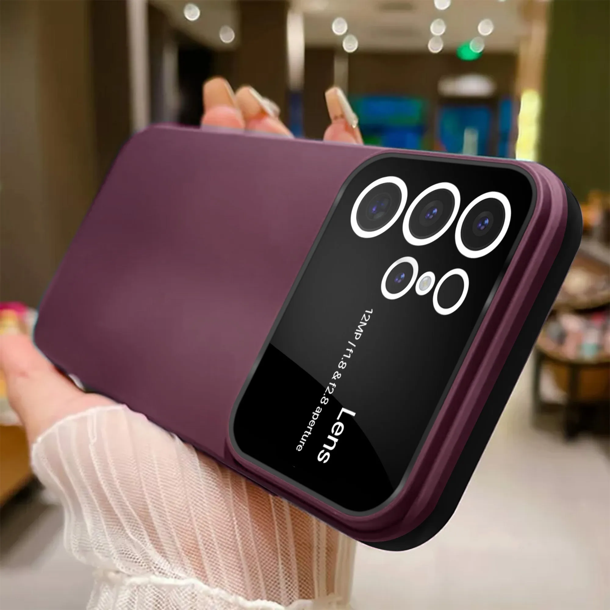 Vaku® Samsung Galaxy S23 Ultra Polarized Large Window Glass Camera Protector Dual Layer Shockproof Back Cover