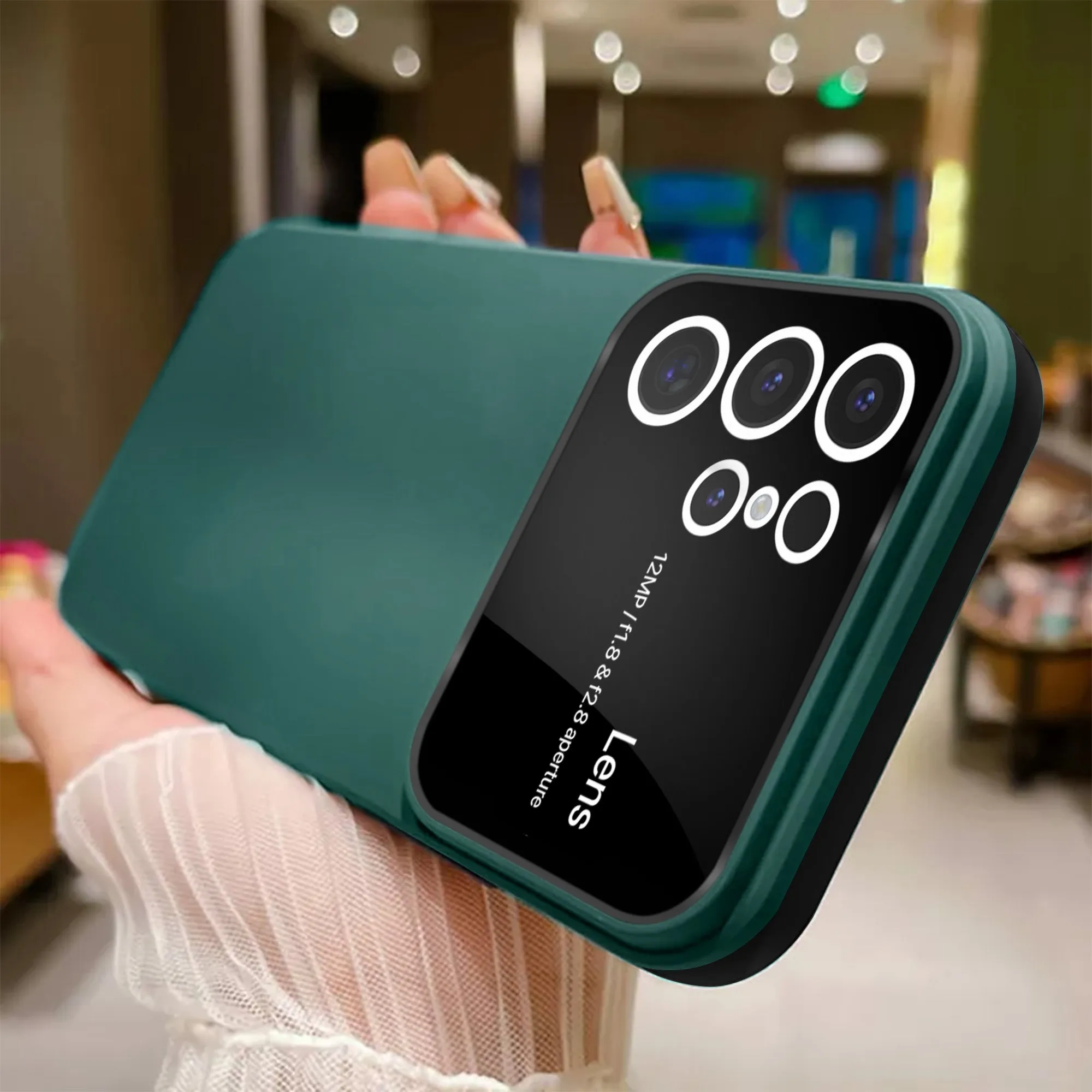 Vaku® Samsung Galaxy S23 Ultra Polarized Large Window Glass Camera Protector Dual Layer Shockproof Back Cover