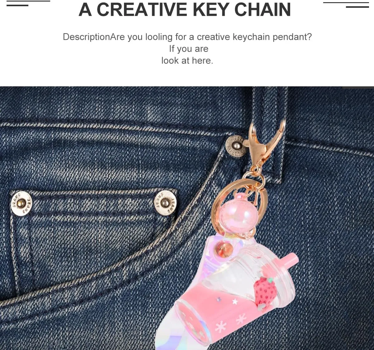 VALICLUD Lovely Fruit Liquid Quicksand Keychain Acrylic Keyring Bag Ornament