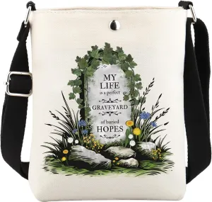 VAMSII My Life Is A Perfect Graveyard Of Buried Hopes Anne Green Crossbody Bag Book Lover Gift