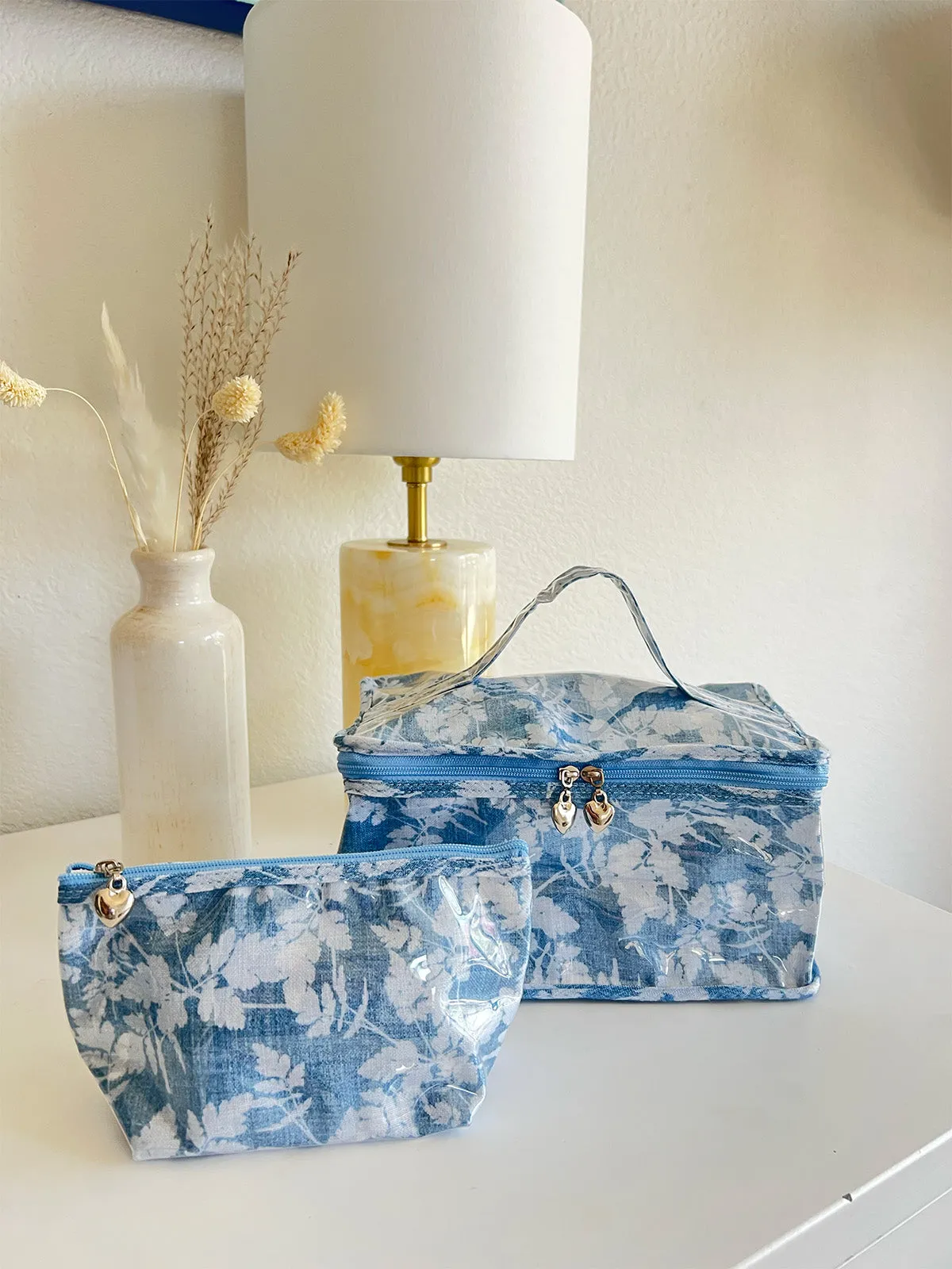 Vanity Bag, Floral Denim