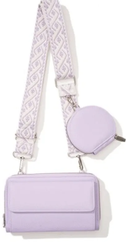 VEGAN LEATHER CROSSBODY DUO WALLET HANDBAG