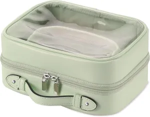 Veki Transparent Makeup Bag Travel Cosmetic Bags Case Waterproof Toiletries Bag Large Capacity Open Storage Bags Organizer With Zipper, Portable Make Up Organizer for Women and Girls